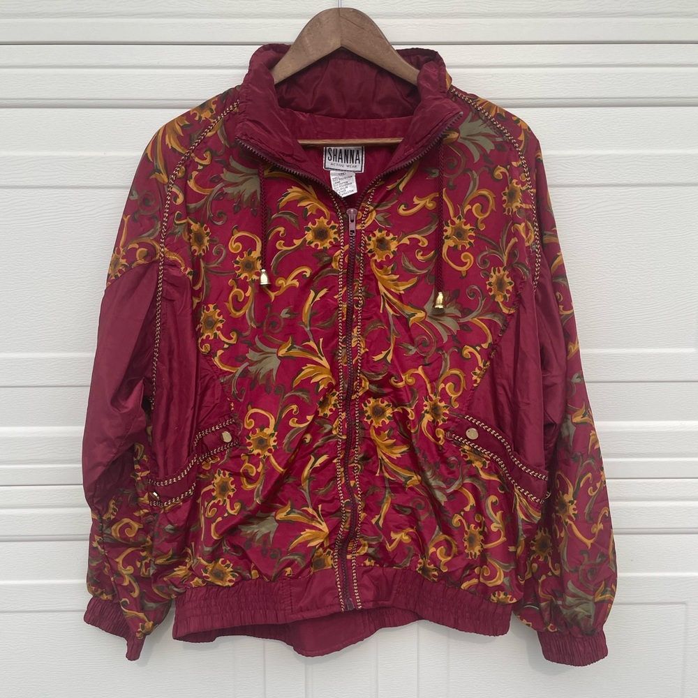 Vintage Sunflower Sports Windbreaker Zip Up